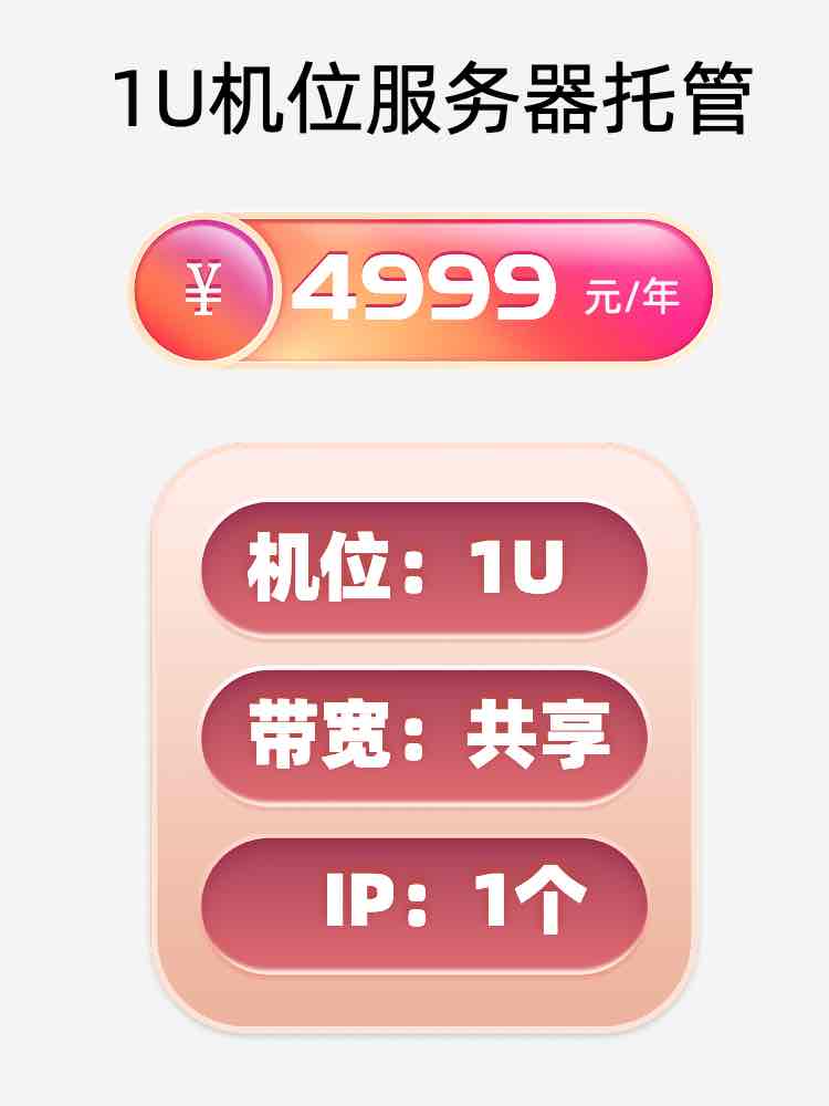 武汉1U百兆共享服务器托管